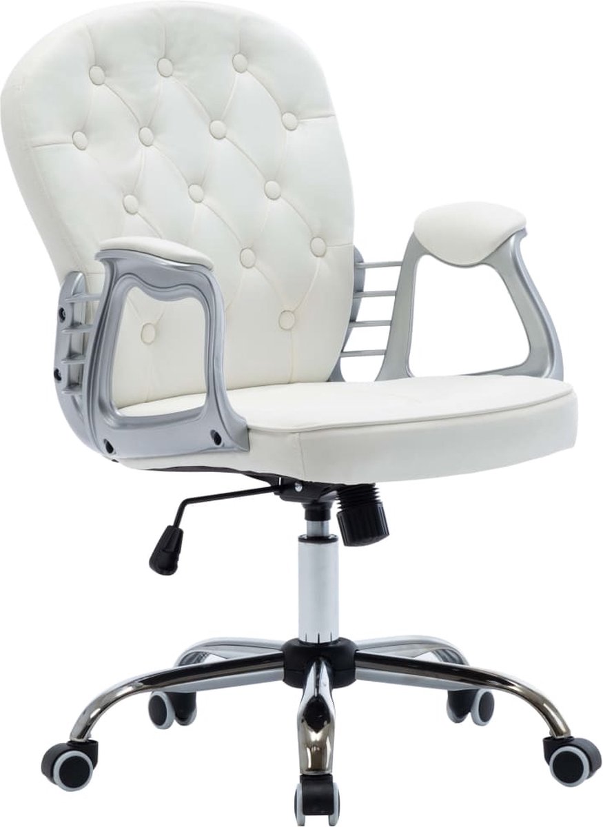 Vidaxl Kantoorstoel Draaibaar Kunstleer - Wit