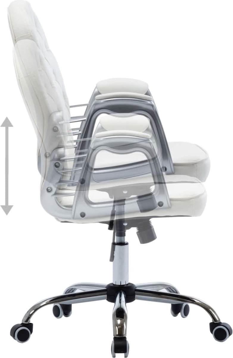 Vidaxl Kantoorstoel Draaibaar Kunstleer - Wit