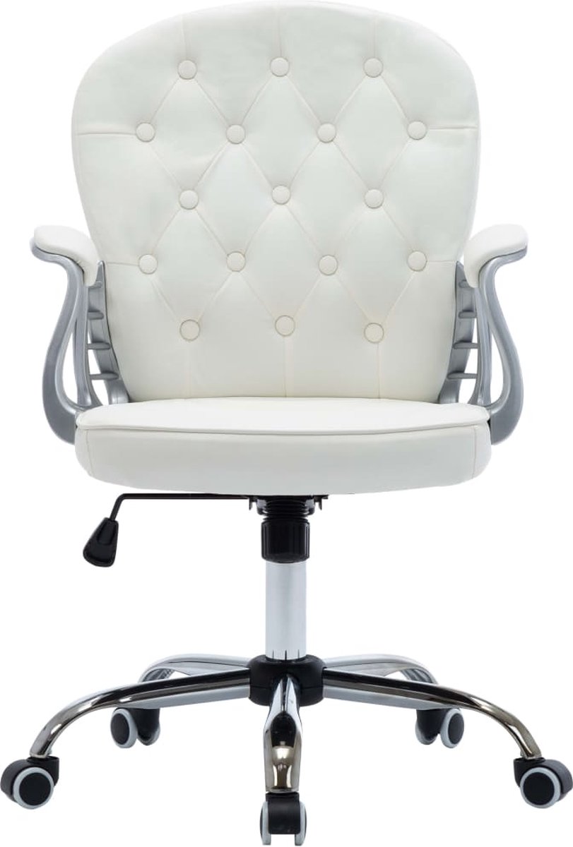 Vidaxl Kantoorstoel Draaibaar Kunstleer - Wit