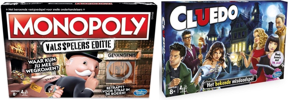 Spellenbundel - Bordspel - 2 Stuks - Monopoly Valsspelerseditie & Hasbro Cluedo