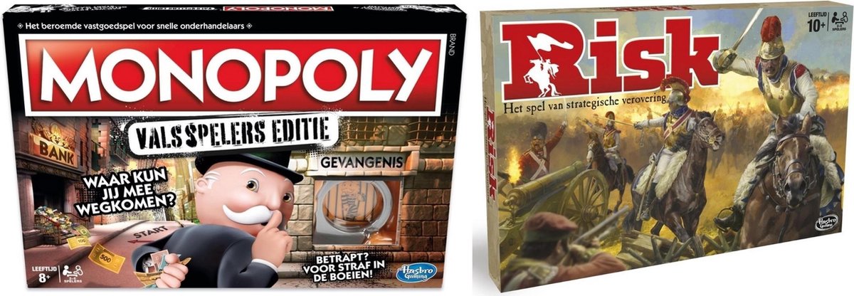 Spellenbundel - Bordspel - 2 Stuks - Monopoly Valsspelerseditie & Hasbro Risk