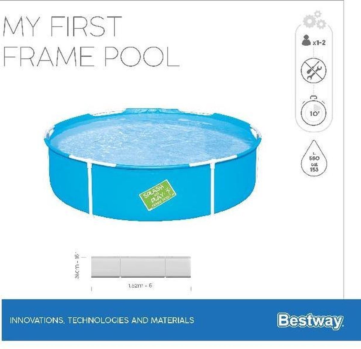 Bestway Opzetzwembad My First Sirocco 152 X 38 Cm - Blauw