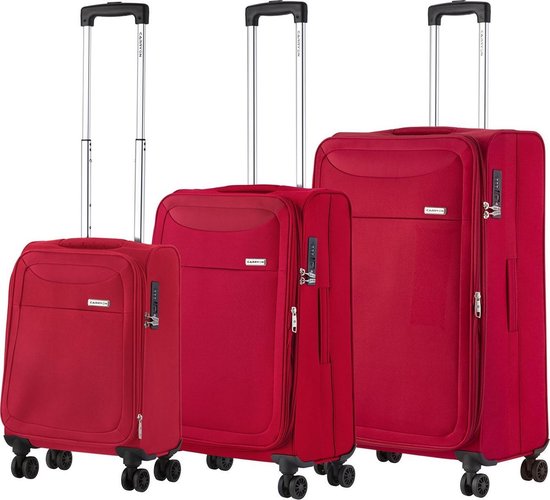 Carry On Air Kofferset Tsa Okoban Registratie En Dubbele Wielen Anti-diefstal Rits - Rood