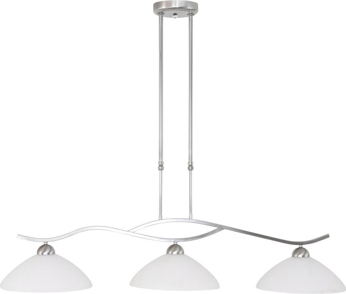 Lightning - Klassieke Hanglamp 3-l. Glas - Zilver - Silver