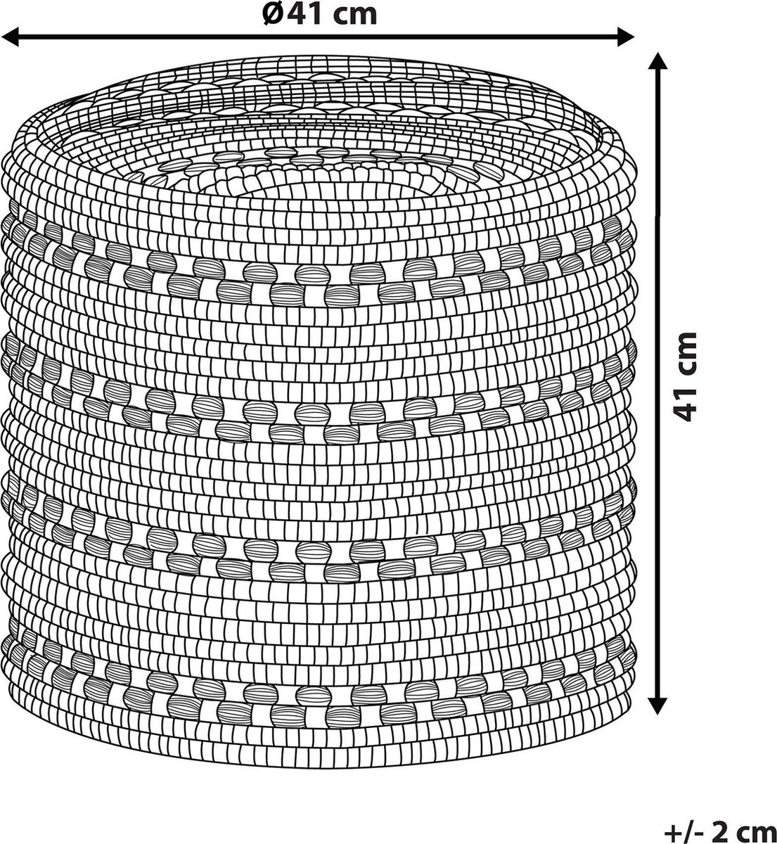 Beliani Guntur Poef Wol 41 X 41 Cm