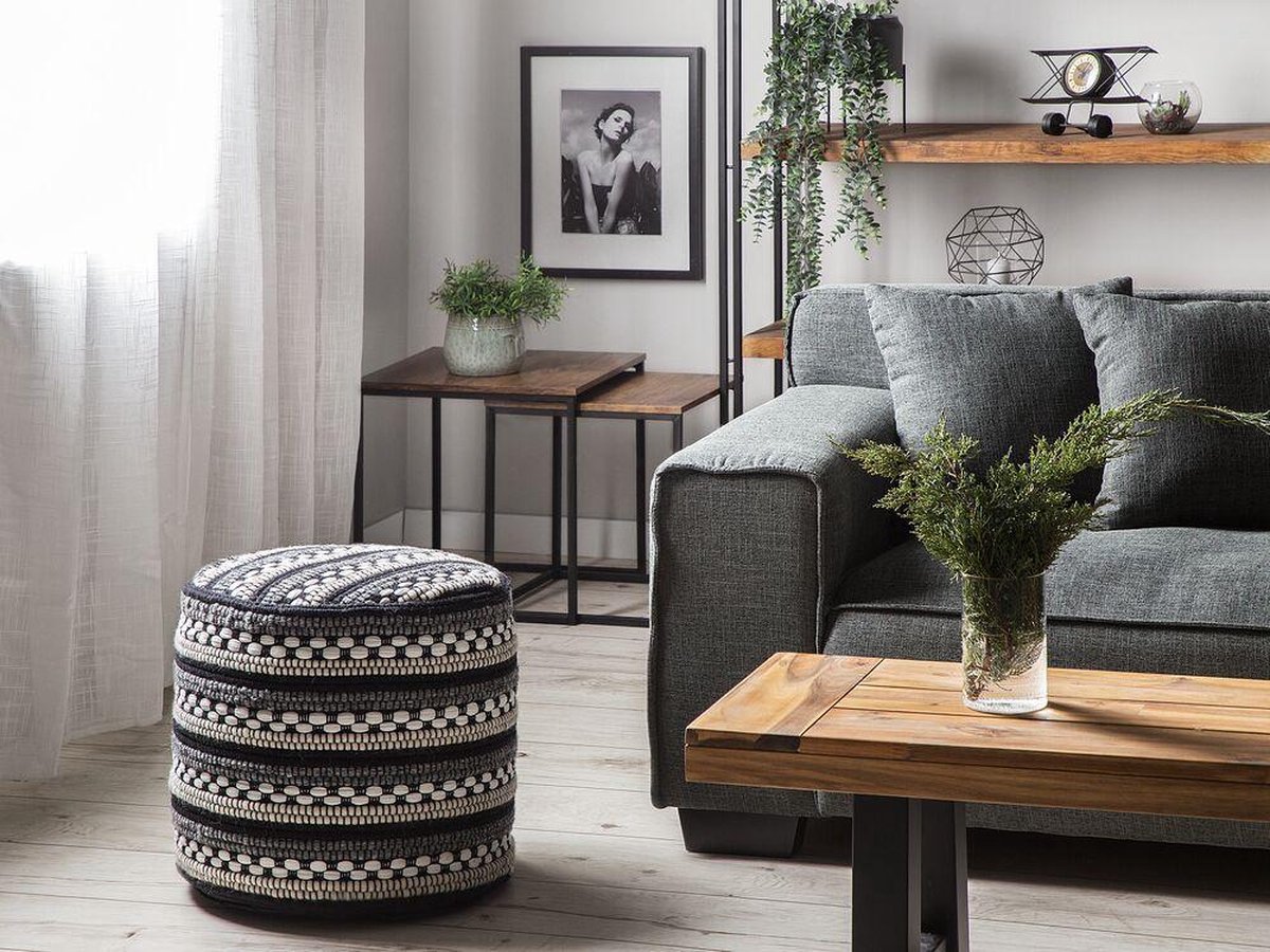 Beliani Guntur Poef Wol 41 X 41 Cm