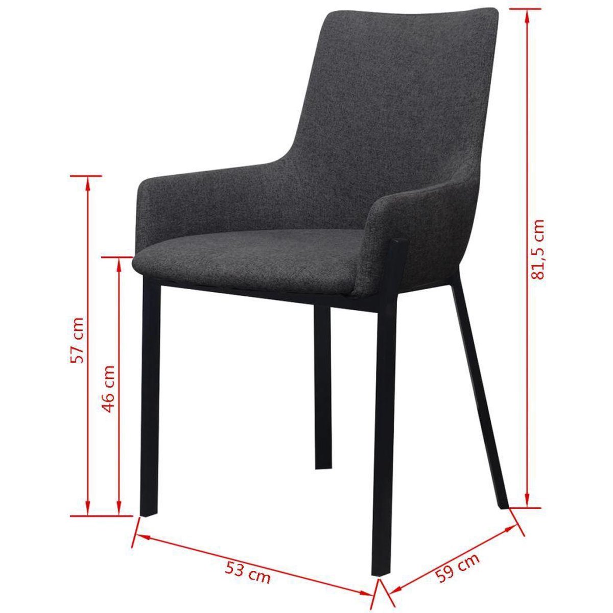 Vidaxl Eetkamerstoelen 2 St Stof Donker - Grijs