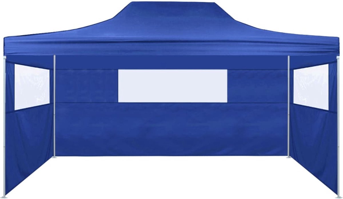 Vidaxl Vouwtent Met 3 Wanden 3x4,5 M - Blauw
