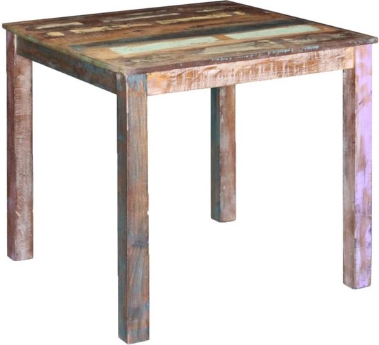 Vidaxl Eettafel 80x82x76 Cm Massief Gerecycled Hout - Bruin