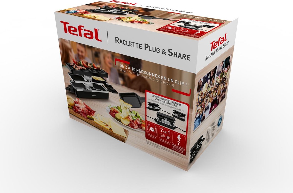Tefal Plug & Share RE230812 - 2 personen - Zwart