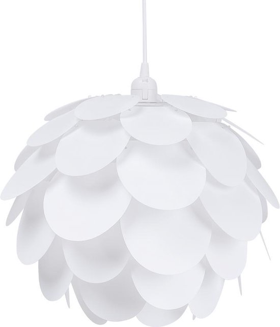 Beliani Rhine Hanglamp Synthetisch Materiaal 43 X 43 Cm - Wit