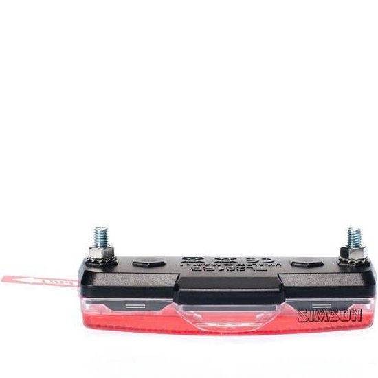 Simson Achterlicht Block Led Batterij Bagagedrager - Rood