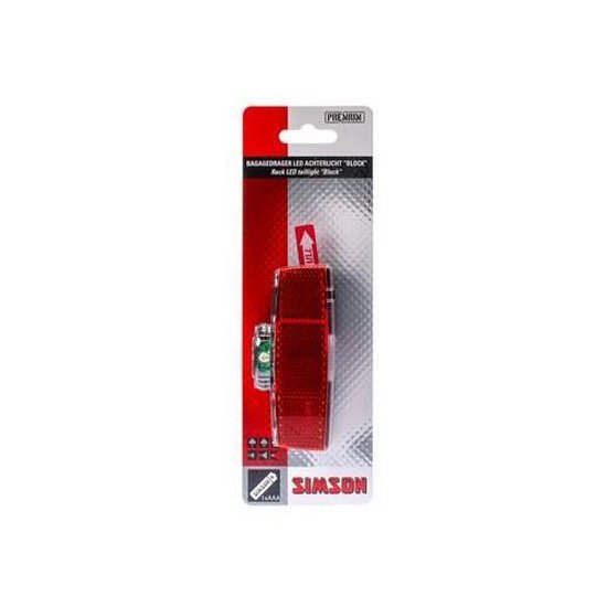 Simson Achterlicht Block Led Batterij Bagagedrager - Rood
