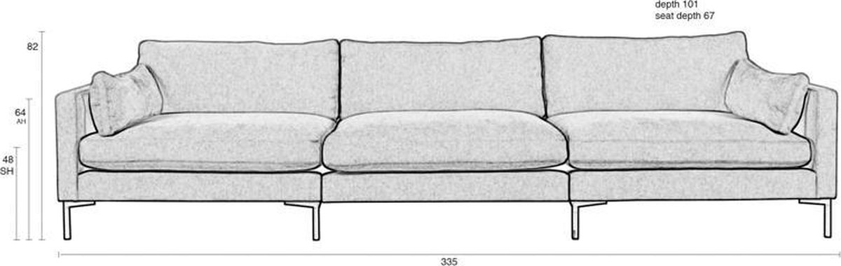 Zuiver Summer 4,5-zitsbank - Coffee - Bruin