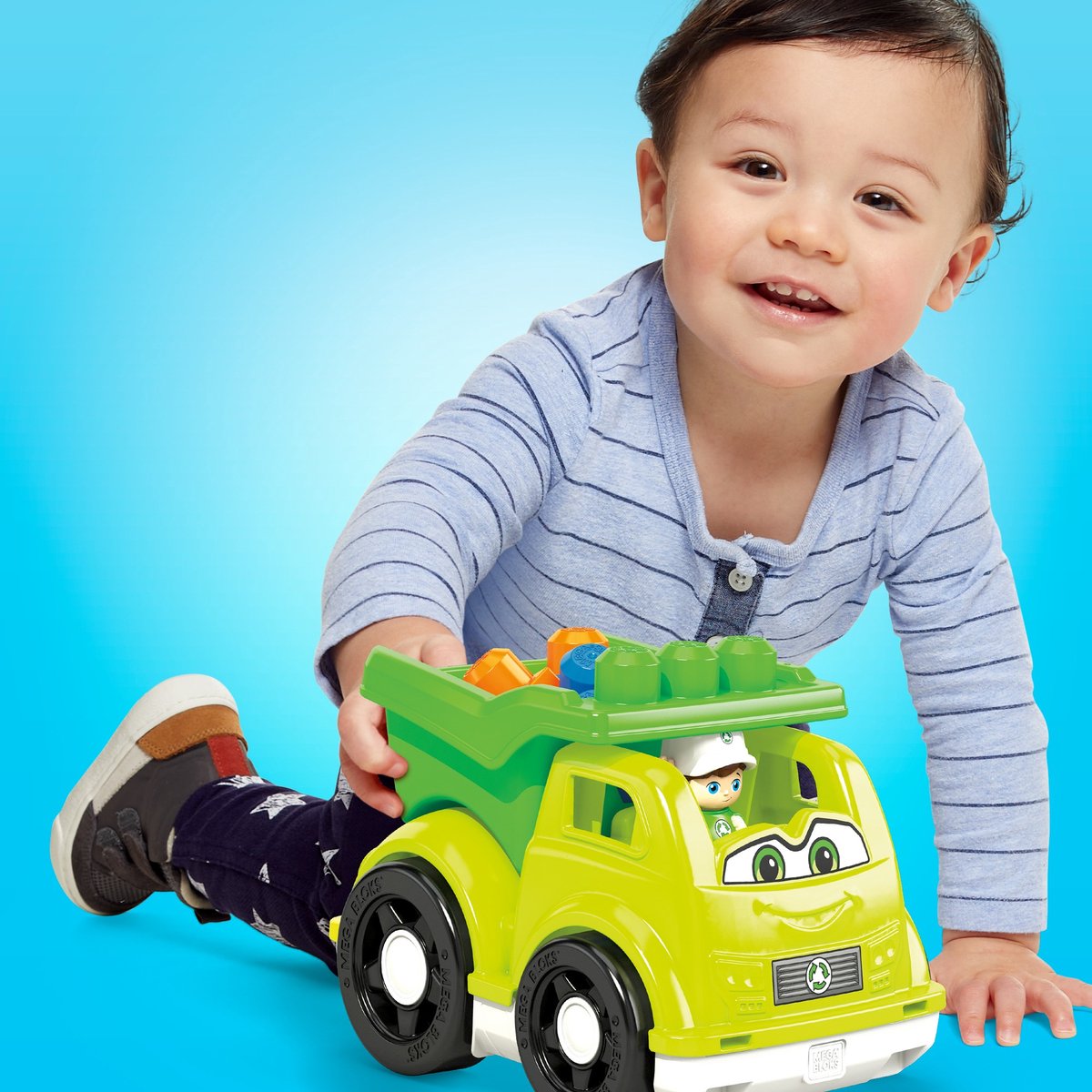 Mega Bloks constructiespeelgoed Raphy Recyling Truck 6 delig - Groen