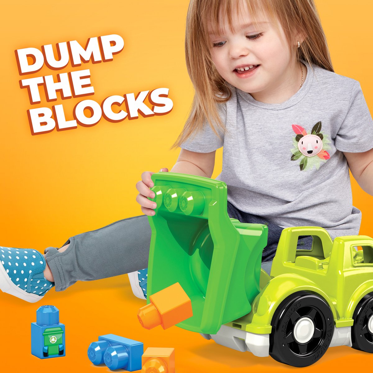 Mega Bloks constructiespeelgoed Raphy Recyling Truck 6 delig - Groen