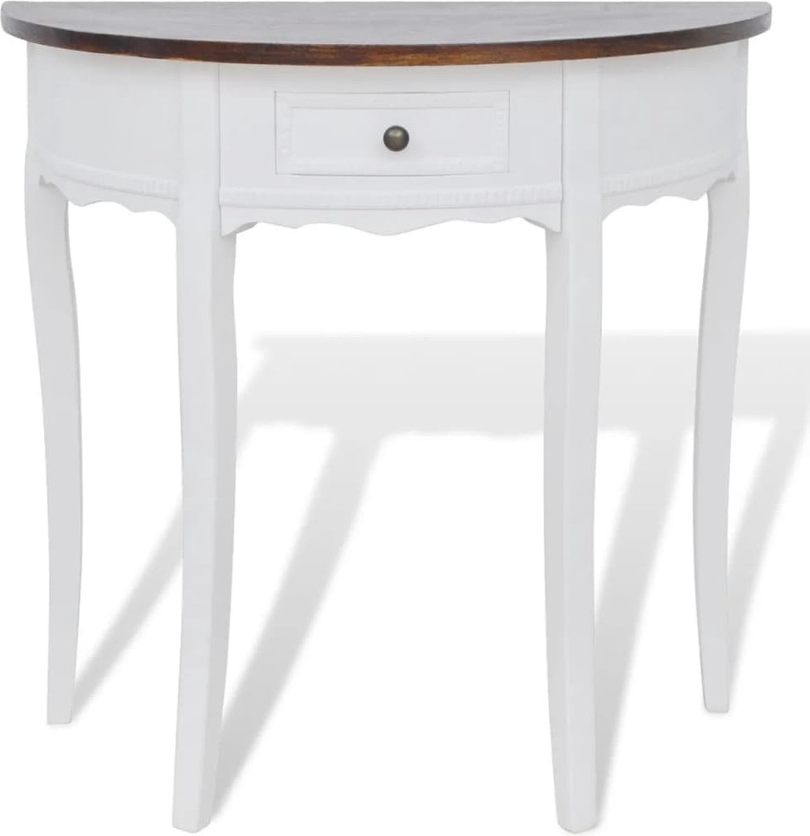 Vidaxl Wandtafel Met Lade Halfrond - Wit