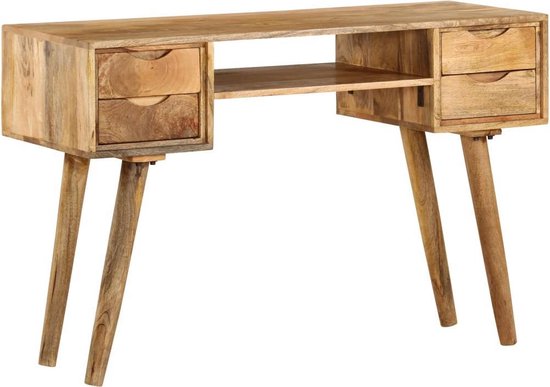 Vidaxl Bureau 115x47x76 Cm Massief Mangohout - Bruin