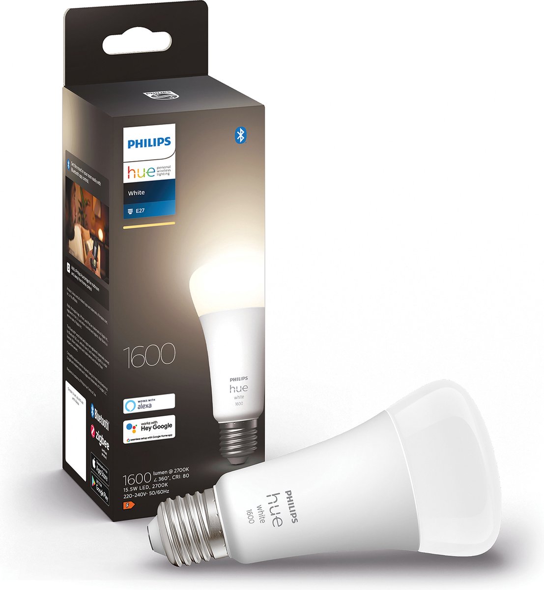 Philips White E27 15.5W Losse lamp