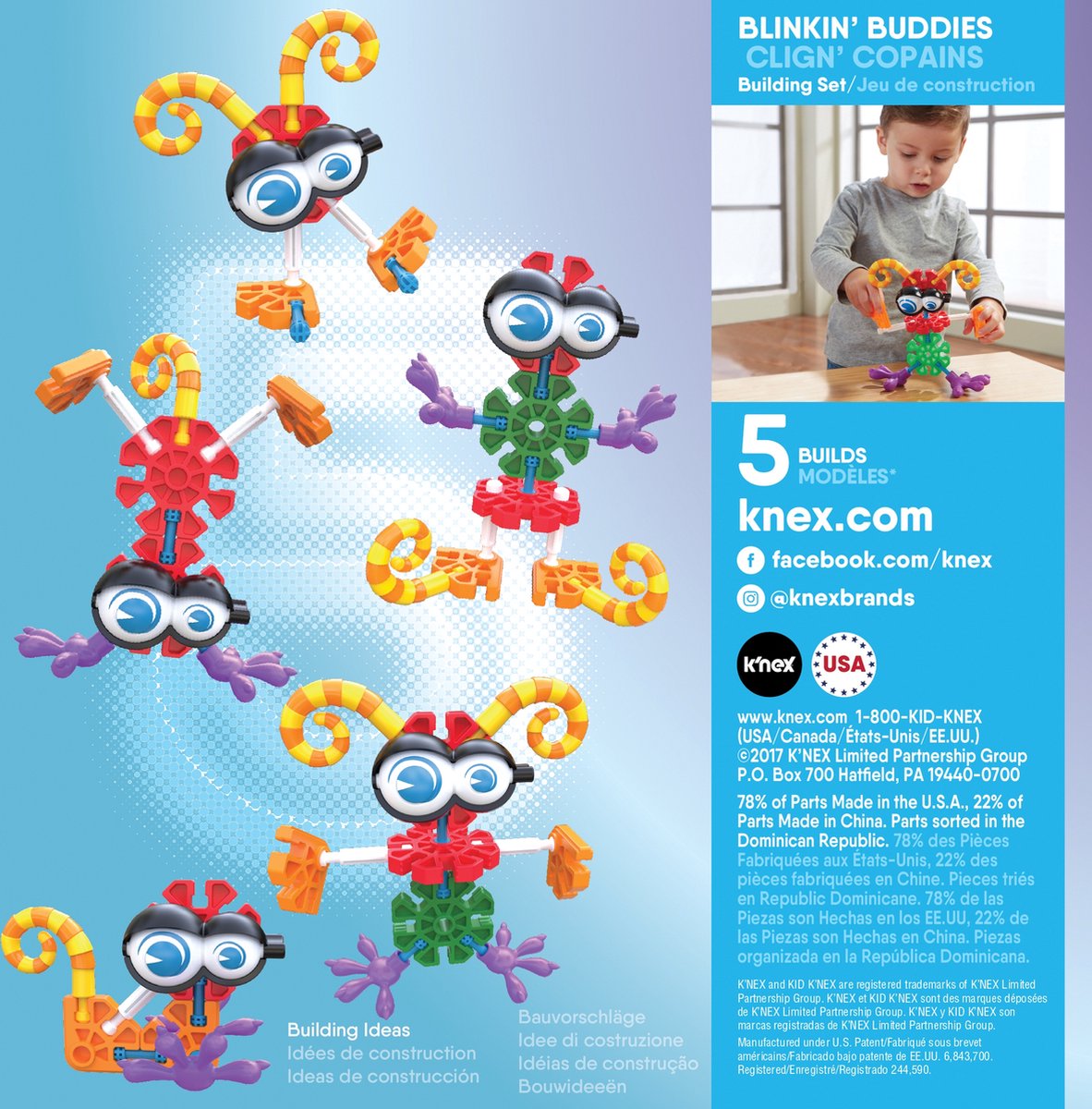 K'NEX bouwset Kid Blinkin' Buddies junior 23 onderdelen - Blauw