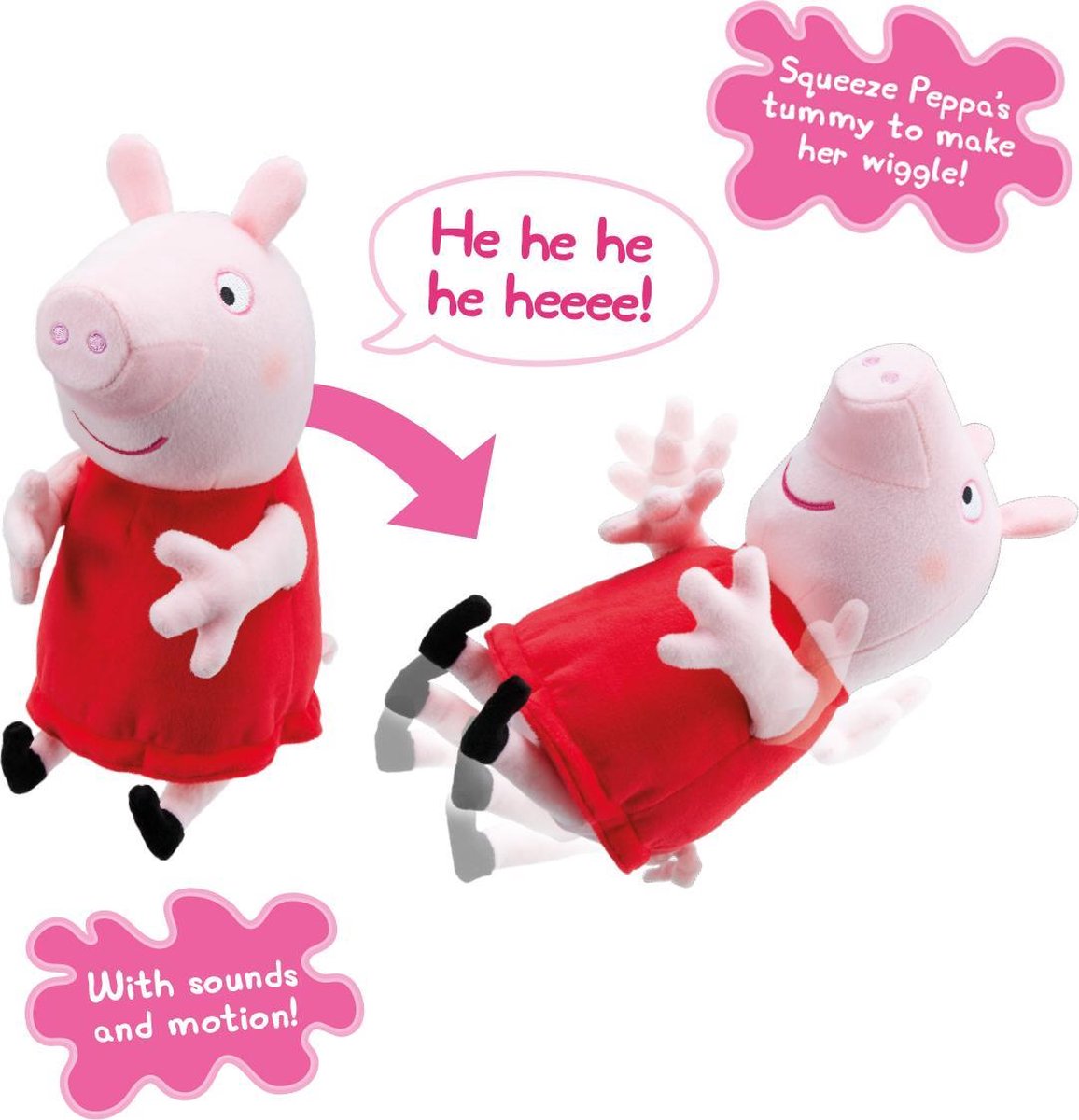 Nickelodeon knuffel Peppa Pig junior 24 cm pluche/rood - Roze