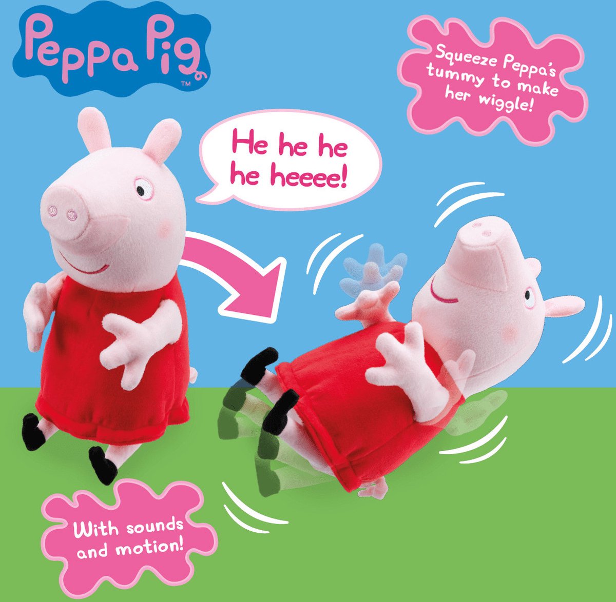 Nickelodeon knuffel Peppa Pig junior 24 cm pluche/rood - Roze