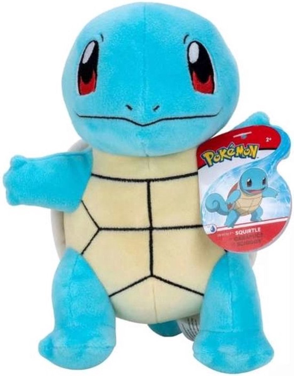 Pokémon knuffel Squirtle junior 20 cm pluche turquoise/geel