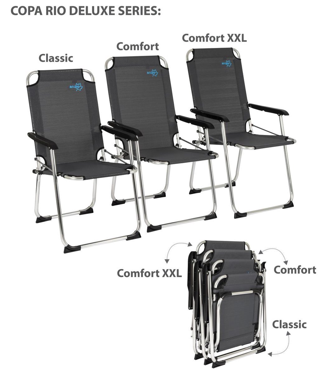 Bo-Camp - Stoel - Copa Rio - Comfort Deluxe Xxl - - Grijs