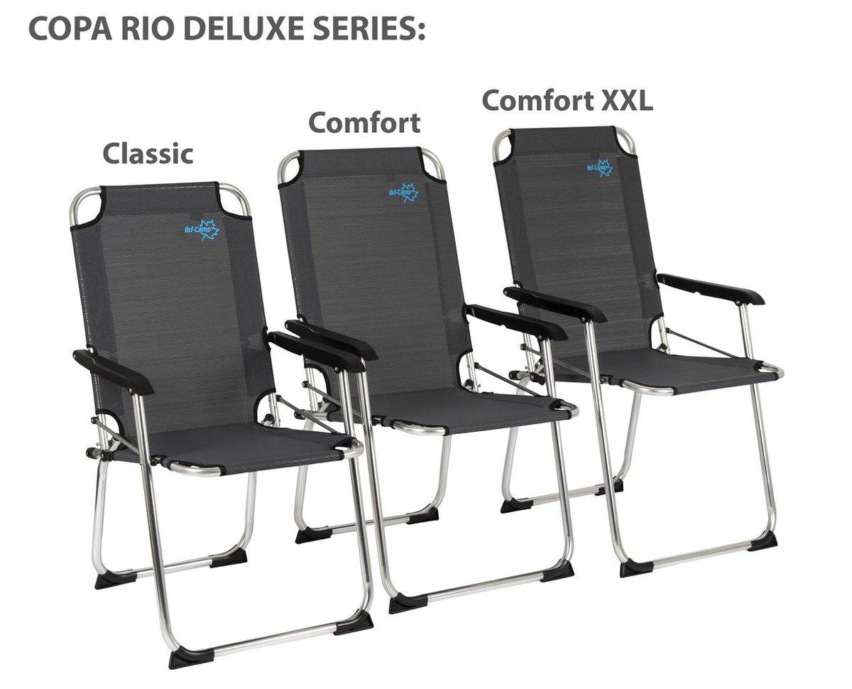 Bo-Camp - Stoel - Copa Rio - Comfort Deluxe Xxl - - Grijs