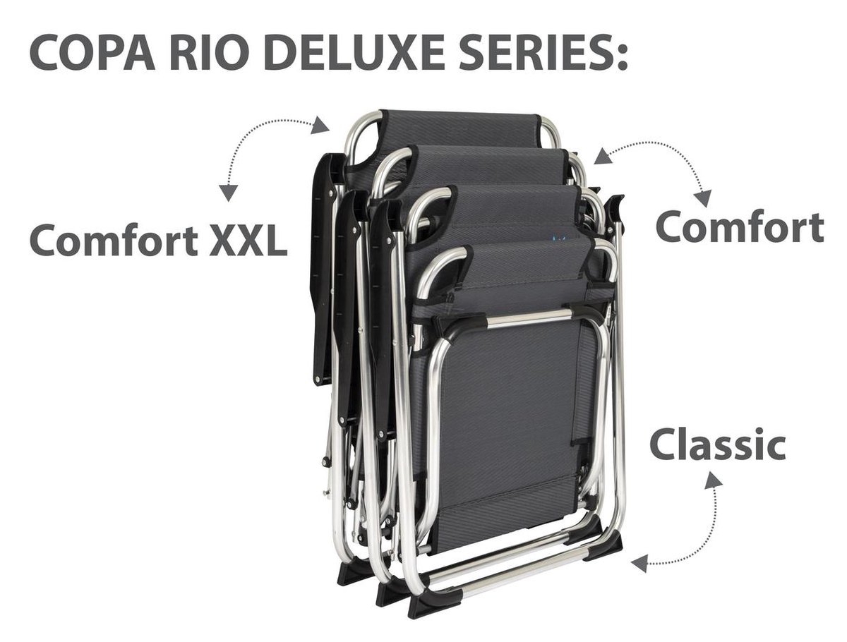 Bo-Camp - Stoel - Copa Rio - Comfort Deluxe Xxl - - Grijs