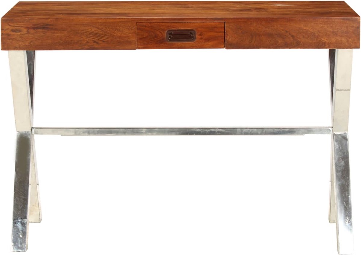 Vidaxl Bureau 110x50x76 Cm Massief Acaciahout En Sheesham Afwerking - Bruin