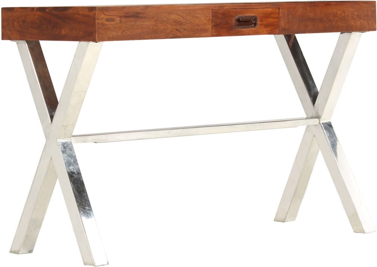 Vidaxl Bureau 110x50x76 Cm Massief Acaciahout En Sheesham Afwerking - Bruin