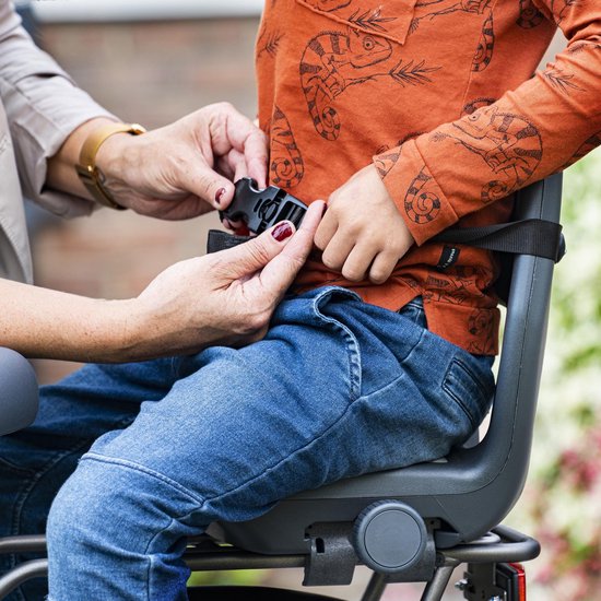 Qibbel Fietszitje Achter 6+ Junior Seat Legergroen/ 4-delig - Zwart