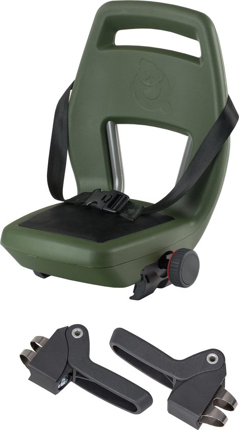 Qibbel Fietszitje Achter 6+ Junior Seat Legergroen/ 4-delig - Zwart