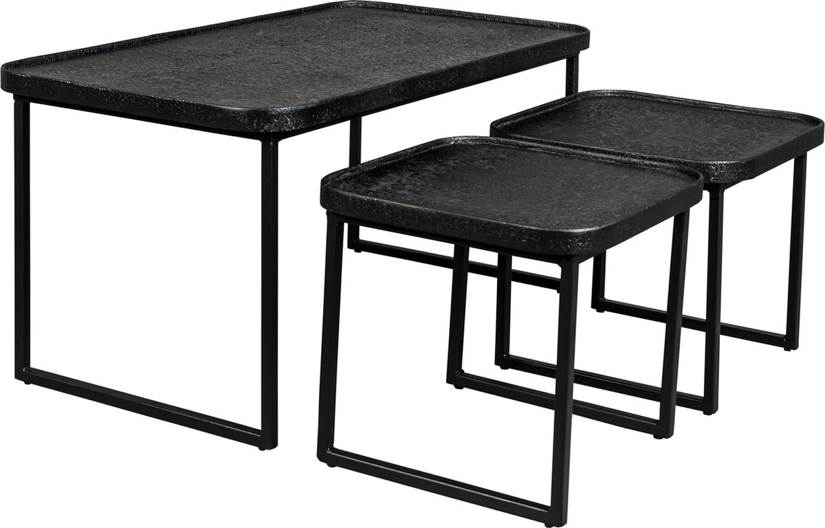 Dutchbone Winston Salontafel - Set van 3 - - Zwart