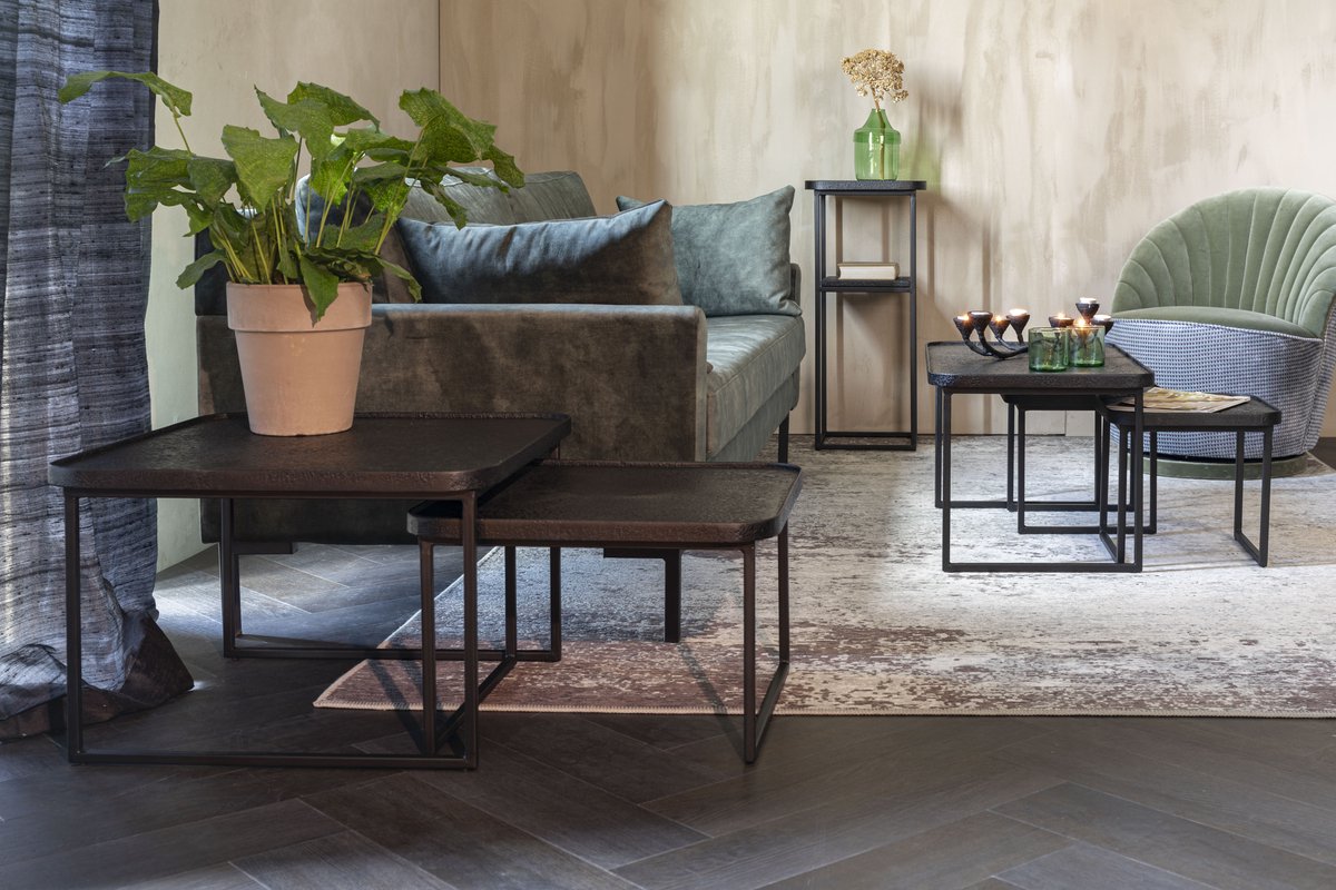 Dutchbone Winston Salontafel - Set van 3 - - Zwart