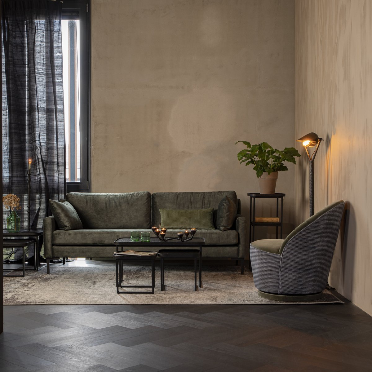 Dutchbone Winston Salontafel - Set van 3 - - Zwart