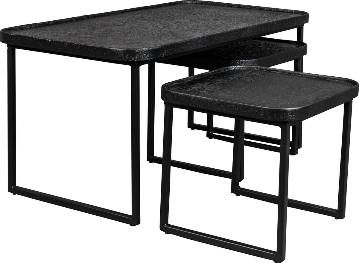 Dutchbone Winston Salontafel - Set van 3 - - Zwart