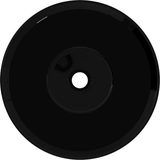 Wasbak, Keramiek, Rond, - Zwart