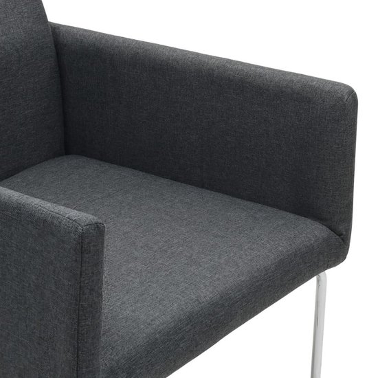 Vidaxl Eetkamerstoelen 2 St Stof Donker - Grijs