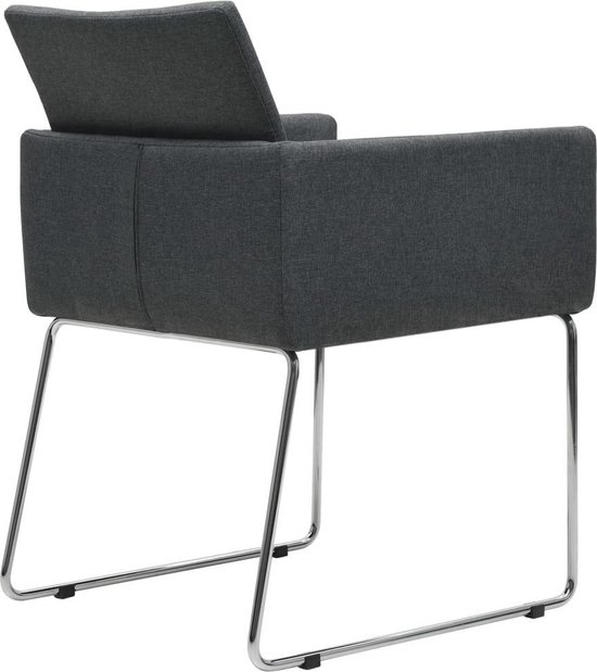 Vidaxl Eetkamerstoelen 2 St Stof Donker - Grijs