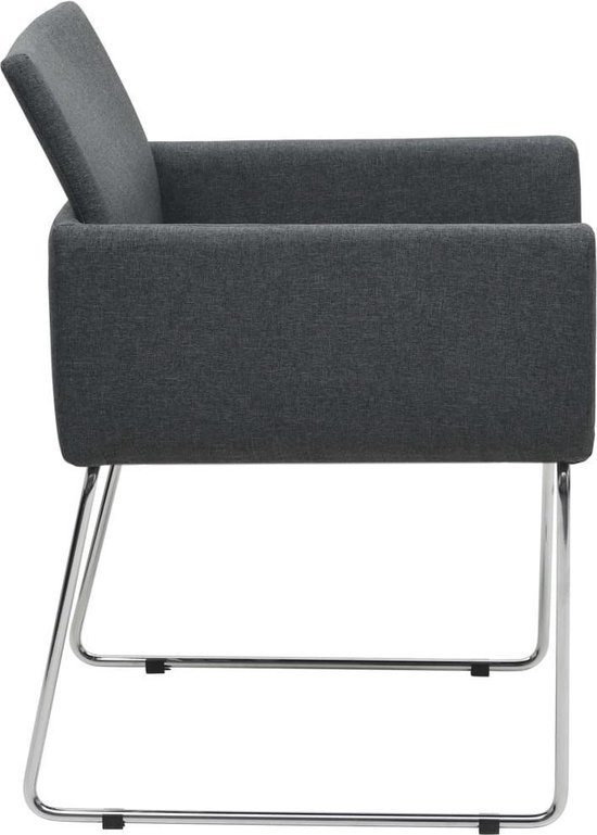 Vidaxl Eetkamerstoelen 2 St Stof Donker - Grijs