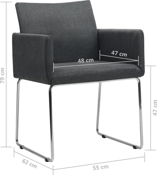 Vidaxl Eetkamerstoelen 2 St Stof Donker - Grijs