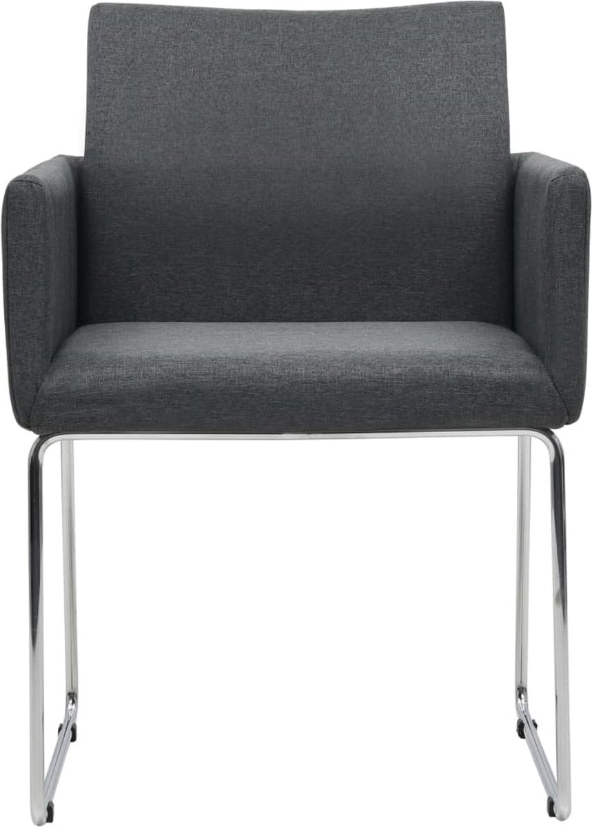 Vidaxl Eetkamerstoelen 2 St Stof Donker - Grijs