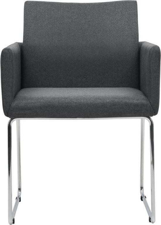 Vidaxl Eetkamerstoelen 2 St Stof Donker - Grijs