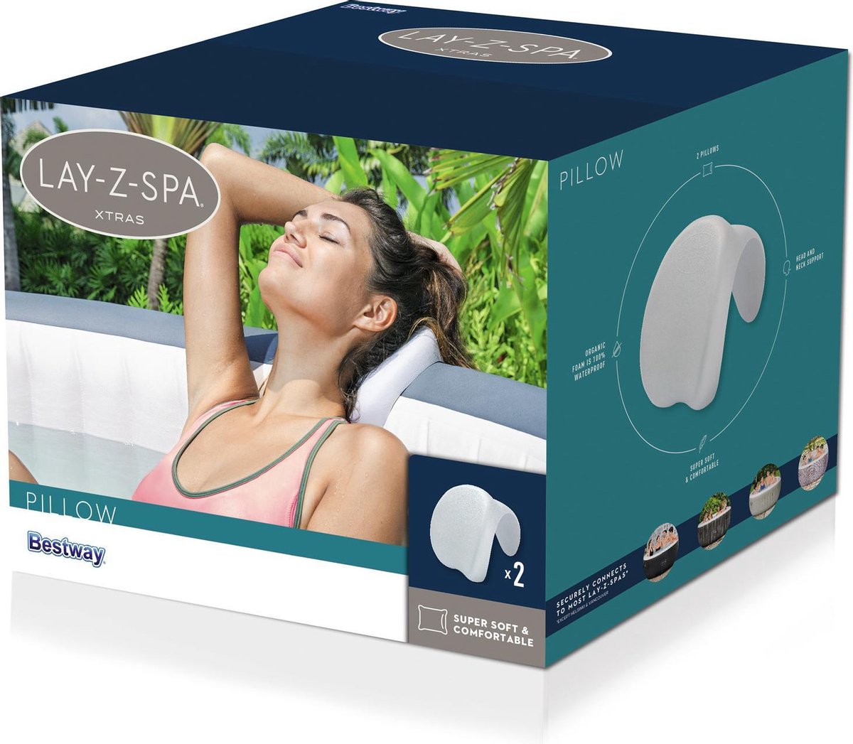 Bestway Lay-Z Spa Hoofdkussen Luxe Foam - 25 x 19.5 x 17.5