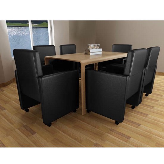 Vidaxl Eetkamerstoelen 6 St Kunstleer - Zwart
