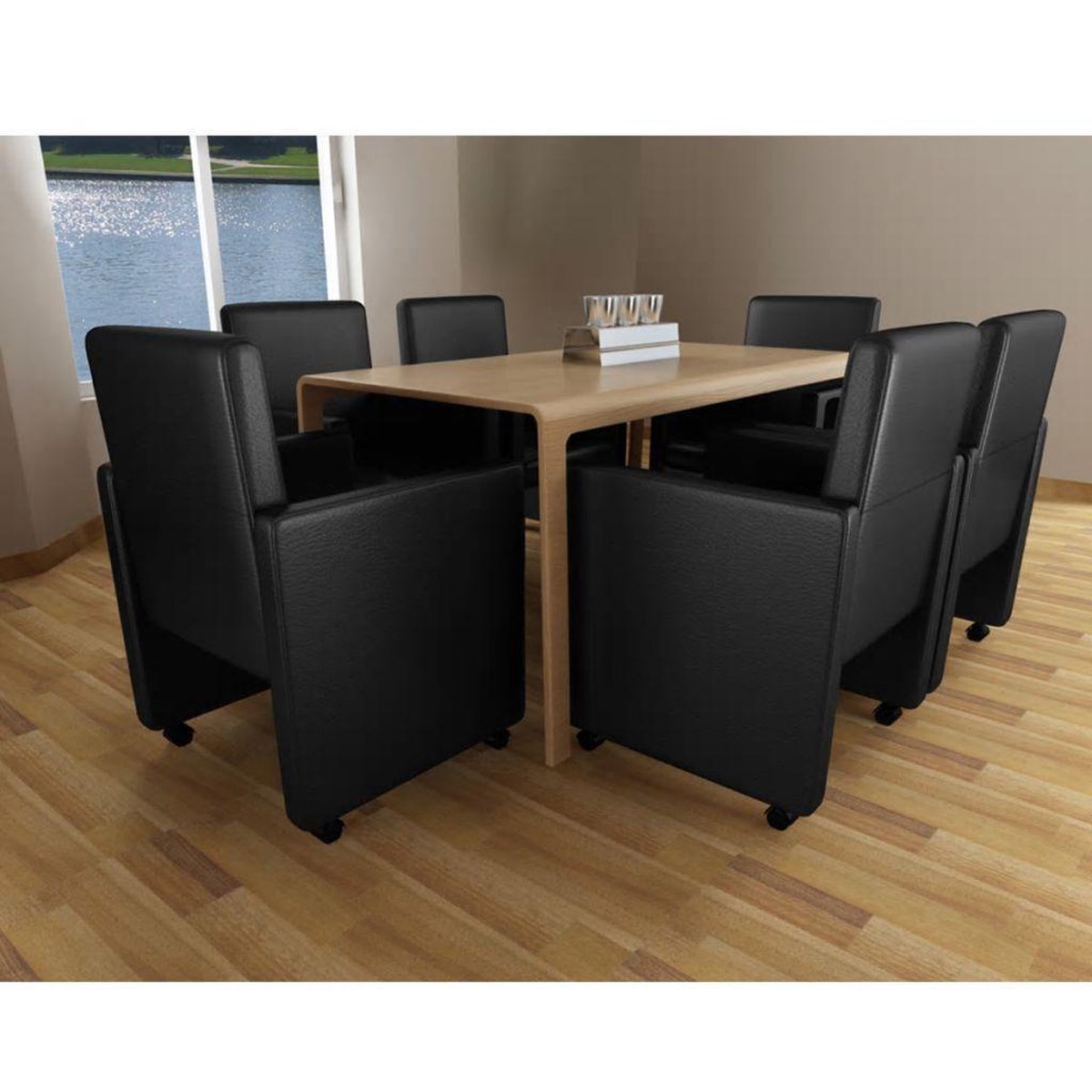 Vidaxl Eetkamerstoelen 6 St Kunstleer - Zwart