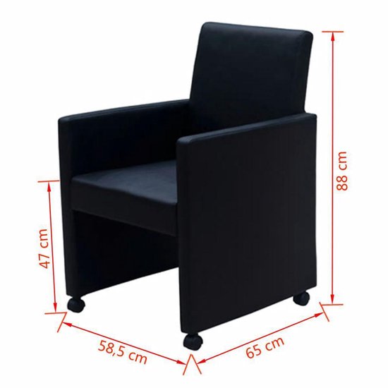 Vidaxl Eetkamerstoelen 6 St Kunstleer - Zwart