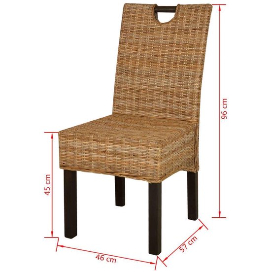 Vidaxl Eetkamerstoelen Kubu 2 Stuks Rattan Mangohout - Bruin